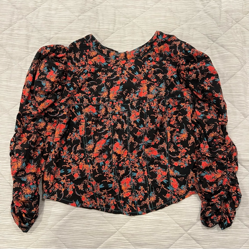 Free People Open Back Floral Top